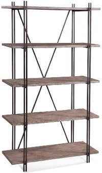 Industrial Bookcase with Metal Frame - Orren