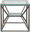 Ontario Modern End Table with Glass Top