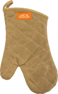 APP195 Traeger BBQ Mitt Brown Canvas and Leather