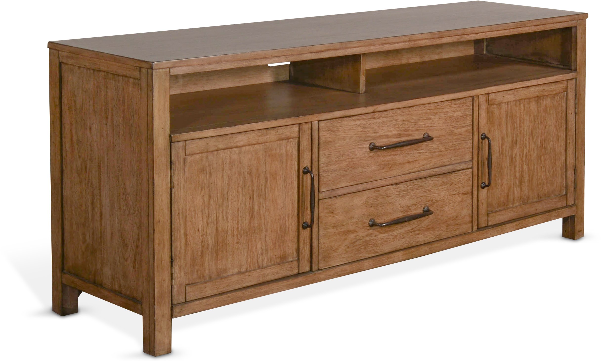 Doe Valley Light Brown Rustic Entertainment Wall Center-2
