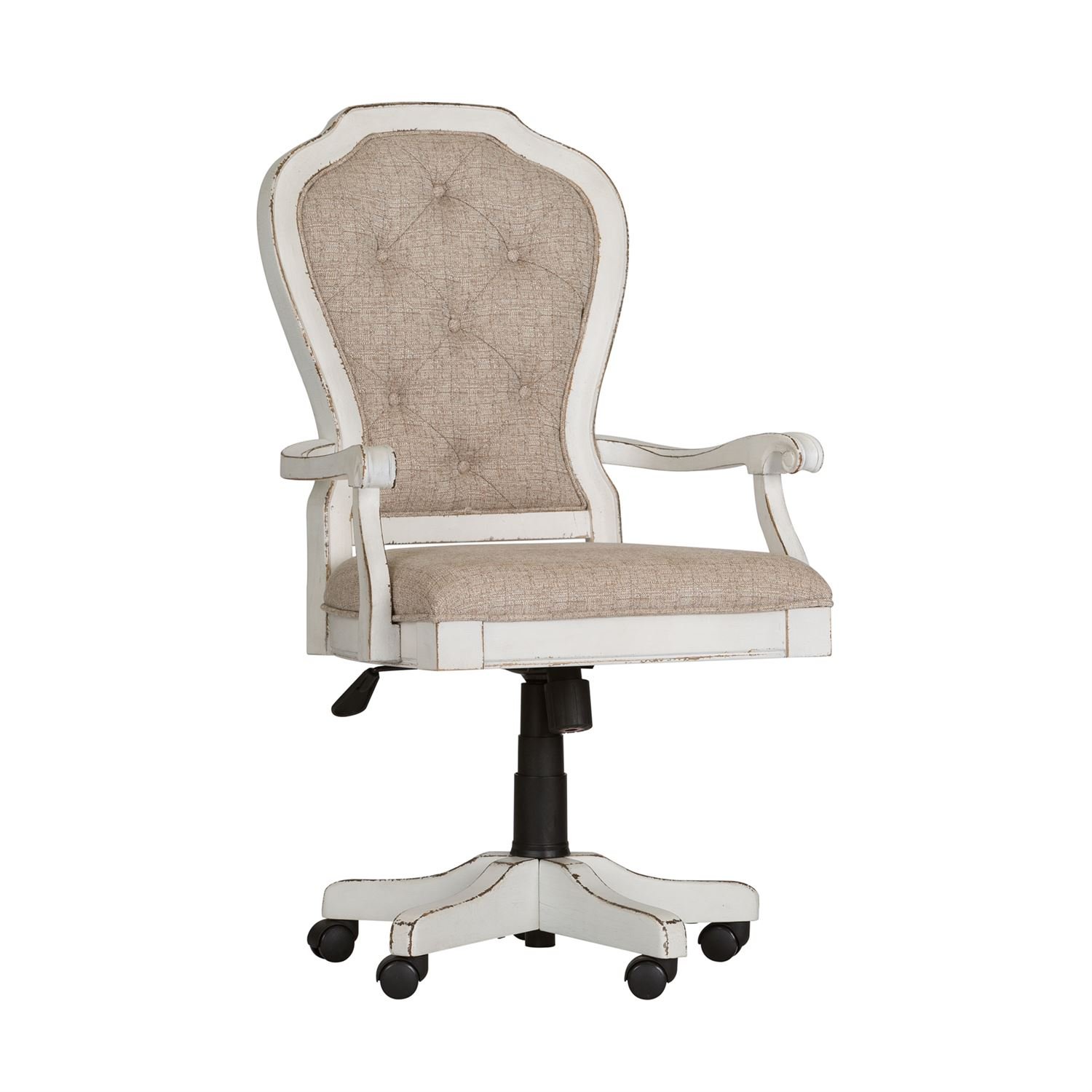 Magnolia Manor Distressed White Desk Chair-1