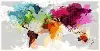 Clearance Colorful World Map Framed Wall Art