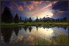 Sunset Grand Tetons Framed Wall Art