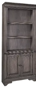 Sinclair Ash Gray Bookcase with Door