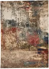 3920RS08001000940 Landis-Abstract 8 x 10 Large Distressed Beige, Blue, and Red Area Rug