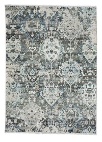3922RS05010705370 5 x 8 Medium Charcoal Black and Ivory Area Rug - Landis-Isfahan