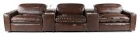Chocolate Brown Leather 5 Piece Home Theater Seating - Spaces-1