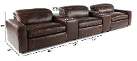 Chocolate Brown Leather 5 Piece Home Theater Seating - Spaces-2