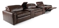 Chocolate Brown Leather 5 Piece Home Theater Seating - Spaces-3