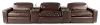 Spaces Brown Leather 5 Piece Home Theater Sectional