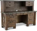 Jasper Rustic Pine Credenza and Hutch