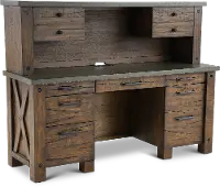Rustic Pine Credenza and Hutch - Jasper