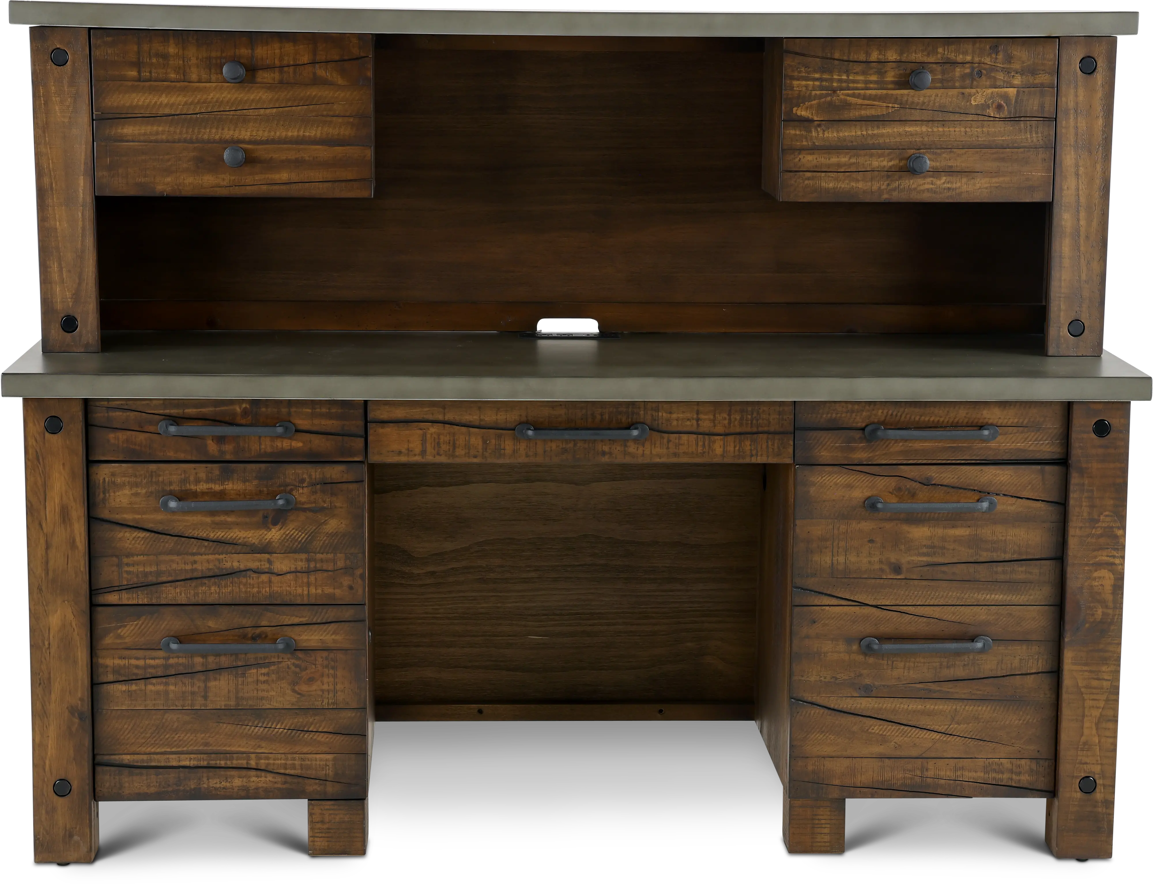 Rustic Pine Credenza and Hutch - Jasper-3