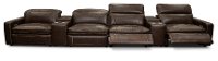 Chocolate Brown Leather 6 Piece Home Theater Seating - Spaces-1