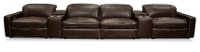 Chocolate Brown Leather 6 Piece Home Theater Seating - Spaces-3