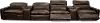 Spaces Brown Leather 6 Piece Home Theater Sectional