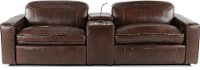 Chocolate Brown Leather Power Reclining Sofa with Console - Spaces