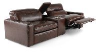 Chocolate Brown Leather Power Reclining Sofa with Console - Spaces-4
