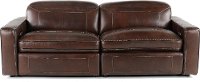 Chocolate Brown Leather Power Reclining Sofa - Spaces