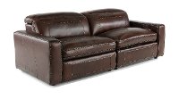 Chocolate Brown Leather Power Reclining Sofa - Spaces-2