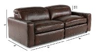Chocolate Brown Leather Power Reclining Sofa - Spaces-3