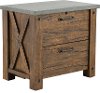 Rustic Pine File Cabinet with Concrete Top - Jasper