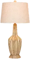 Distressed Beige Resin Table Lamp