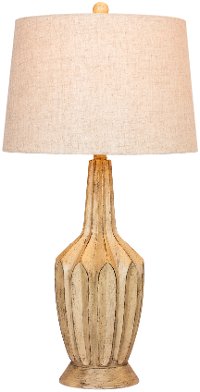 Distressed Beige Resin Table Lamp