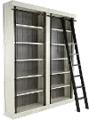 Toulouse Country Chic White Bookcase and Ladder Set