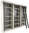 Toulouse White 4 Piece Bookcase with Metal Ladder