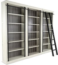 White 4 Piece Bookcase with Metal Ladder - Toulouse