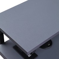 Black L-Shaped Gaming Desk with LED Lights - Checkpoint Battle Station-4