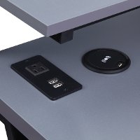 Black L-Shaped Gaming Desk with LED Lights - Checkpoint Battle Station-5