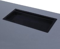 Black L-Shaped Gaming Desk with LED Lights - Checkpoint Battle Station-7