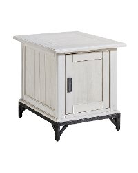 White Accent Table with 1 Door - Brandon Creek