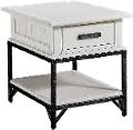 Brandon Creek White End Table with Drawer