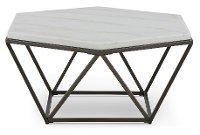 Modern Coffee Table with White Marble Top - Corvus