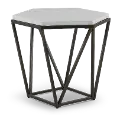 Corvus Brown and White Marble End Table