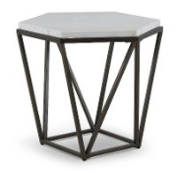 Modern End Table with White Marble - Corvus