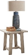 6413-781 Solid Wood Eggshell White End Table - Villa