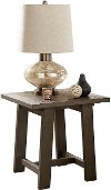 Solid Wood Gray End Table - Villa
