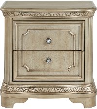 Traditional Champagne Nightstand - Vonda-2