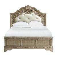 Traditional Champagne Queen Bed - Vonda-5