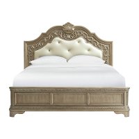 Traditional Champagne King Size Bed - Vonda-2