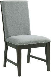 Modern Gray and Black Upholstered Dining Room Chair - Donavan