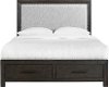 Clearance Contemporary Charcoal Gray Queen Storage Bed - Shelby