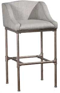 Modern Eclectic Silver Counter Height Stool