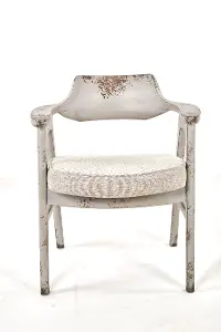 Distressed Gray Wood Dining Room Armchair - Wagner