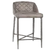 Modern Eclectic Gray Metal Counter Height Stool