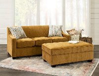 Butterscotch Yellow Convertible Full Sleeper Sofa - Marinette-5